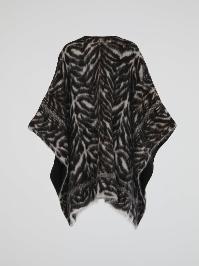 Animal Print Wool Blend Kaftan