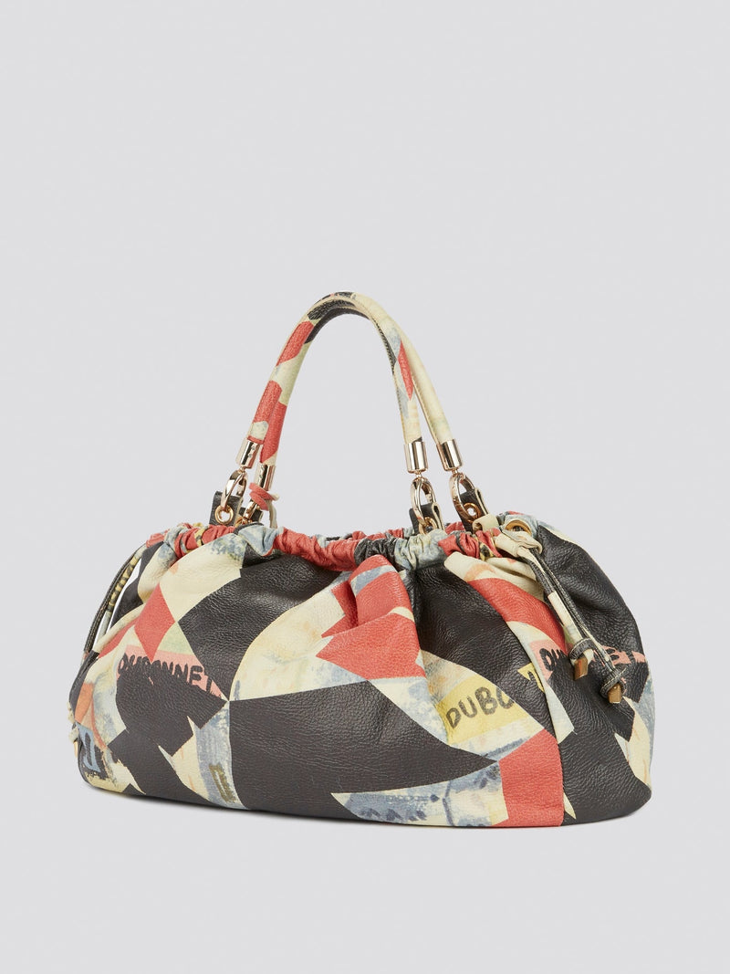 Overall Patterned Drawstring Handbag