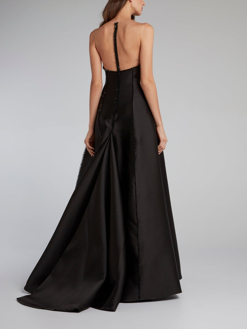 Kill Black Illusion Neckline Maxi Dress