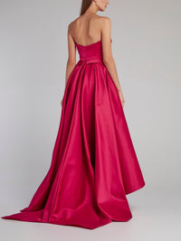 Fuchsia Sweetheart Neckline High-Low Dress