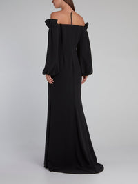 Jefferson Black Off-The-Shoulder Gown