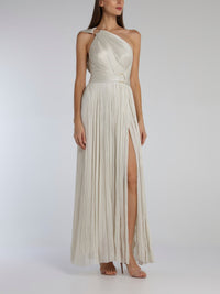 Kris White One-Shoulder Maxi Dress