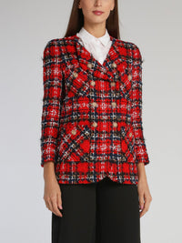 Red Check Tweed Blazer