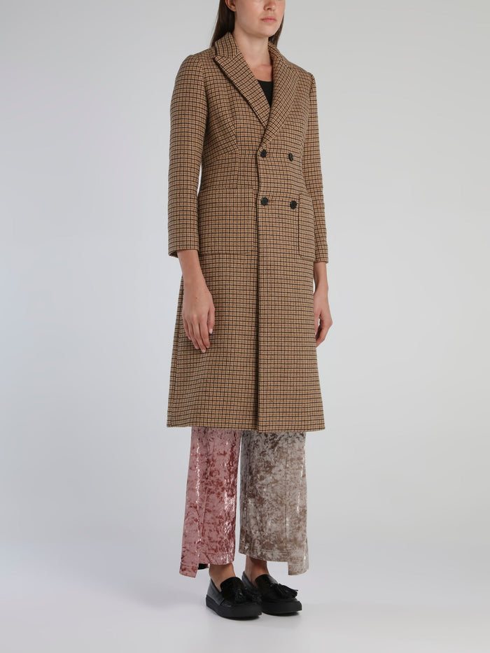 Light Brown Classic Check Coat