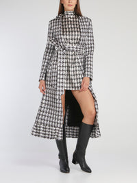 Helen Check Flared Hem Coat