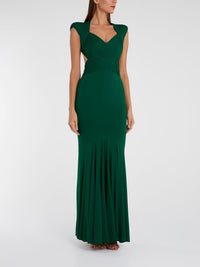 Emerald Pleat Detailed Maxi Dress